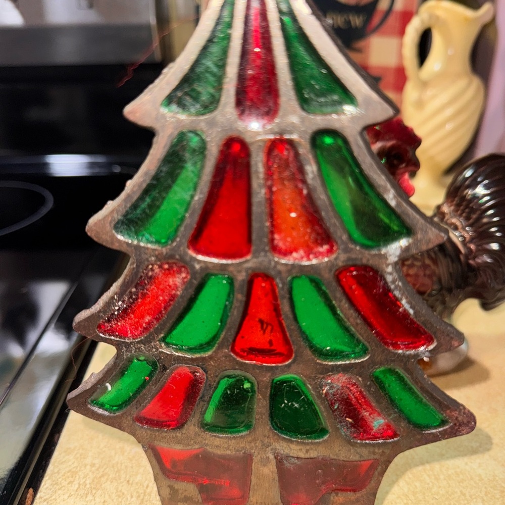 🎄Stained Glass Christmas Tree Decoration/use with tea lights🎄